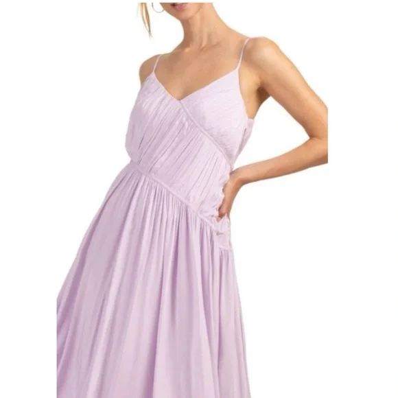 Trina Turk Women's Asymmetrical Pleated Cherry Grove Purple Maxi Dress Medium - Picture 9 of 14
